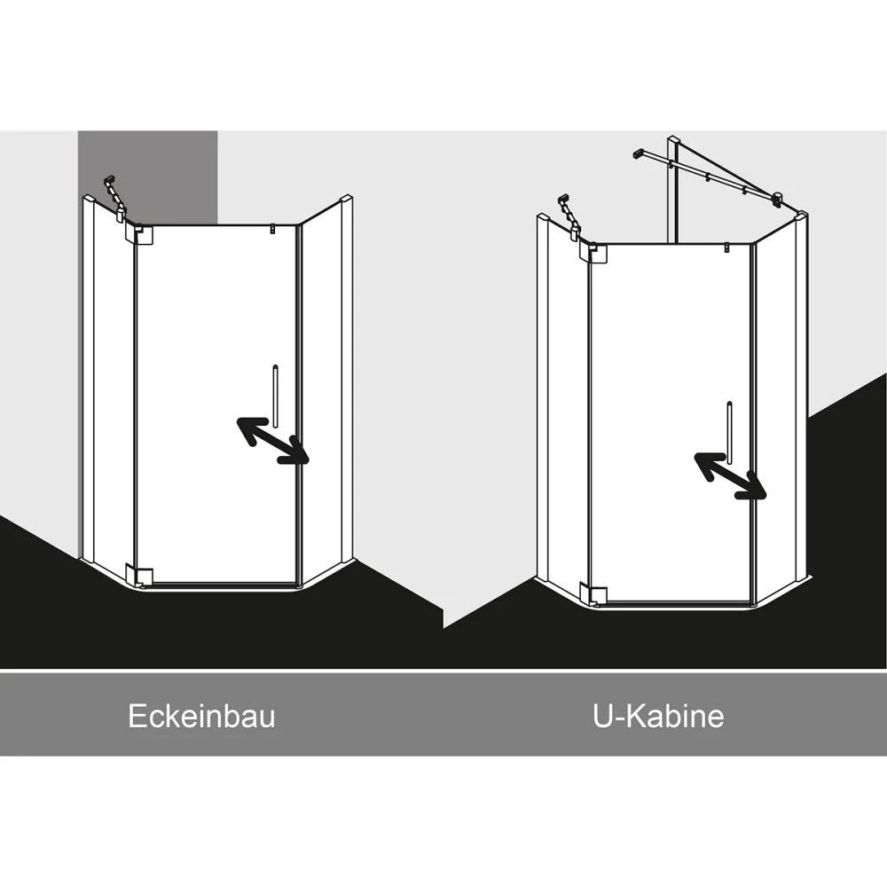 Kermi Pasa XP Fünfeck-Duschkabine 90 X 90 Cm, 45 Cm Schenkelmaß, Anschlag Links 6 Kermi Pasa XP Fünfeck-Duschkabine 90 X 90 Cm, 45 Cm Schenkelmaß, Anschlag Links – Bild 4
