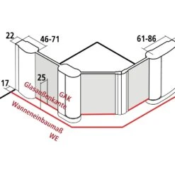 Kermi Pega Fünfeck-Duschkabine Pendeltüren Mit Festfeld 90 X 90 Cm, Schenkelmaß Wanne 45 Cm, Anschlag Links -Moderne Duschtüren Verkäufe hersteller kermi duschkabinen serie pega fuenfeck 2146558