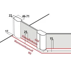 Kermi Pega Fünfeck-Duschkabine Pendeltüren Mit Festfeldern 90 X 90 Cm, Schenkelmaß Wanne: 45 Cm -Moderne Duschtüren Verkäufe hersteller kermi duschkabinen serie pega fuenfeck 2146822