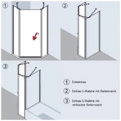 Kermi Ibiza 2000 Fünfeck-Duschkabine 90 X 90 Cm Mit Schwingtür, Anschlag Links, SMW 40 Cm