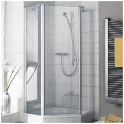 Kermi Ibiza 2000 Fünfeck-Duschkabine 100 X 100 Cm Mit Schwingtür, Anschlag Links, SMW 50 Cm