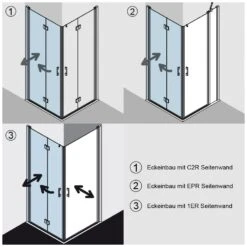 Kermi Liga Eckeinstieg Pendel-Falttüre 2-teilig 120 Cm, Halbteil Links Für Duschplatz -Moderne Duschtüren Verkäufe hersteller kermi serie liga eckeinstieg 2 1177637