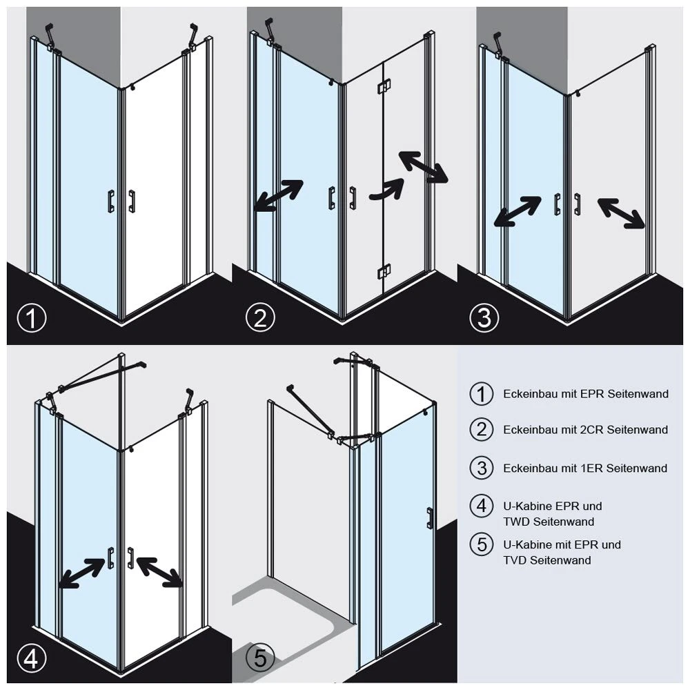 Kermi Liga Eckeinstieg Pendeltür Mit Festteil , Halbteil 90 Cm Links 3 Kermi Liga Eckeinstieg Pendeltür Mit Festteil , Halbteil 90 Cm Links