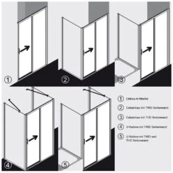 Kermi Liga Gleittür 2-teilig Bodenfrei 140 Cm Für Duschwanne Mit Festfeld Rechts