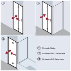 Kermi Liga Pendel-Falttür Für Duschwanne 80 Cm Mit 2 Glasflügeln, Anschlag Links 7 Kermi Liga Pendel-Falttür Für Duschwanne 80 Cm Mit 2 Glasflügeln, Anschlag Links -Moderne Duschtüren Verkäufe hersteller kermi serie liga pendel falttuer 1175821