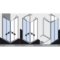 Kermi Nova 2000 Eckeinstieg 2-teilig 75 X 185 Cm, Pendeltüren Mit Festfeldern, Halbteil Links