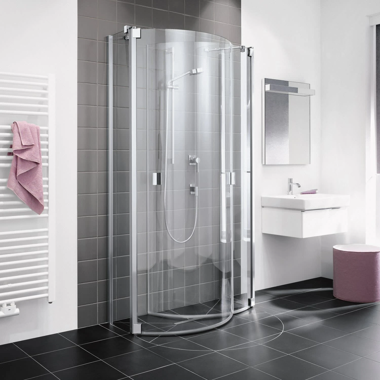 Kermi Raya Halbkreis-Duschkabine 107,6 X 95,5 Cm 3 Kermi Raya Halbkreis-Duschkabine 107,6 X 95,5 Cm