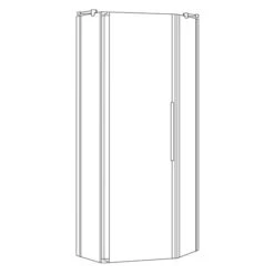 Koralle MyDay Fünfeck Duschabtrennung FPFA Links, Diagonalmaß: 63,6 Cm Sonderanfertigung