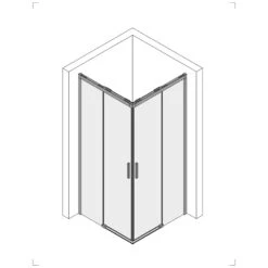 Koralle SL510 Eckdusche EDS2BO Schiebetür 2-teilig, 120 X 200 Cm, Schenkel Rechts
