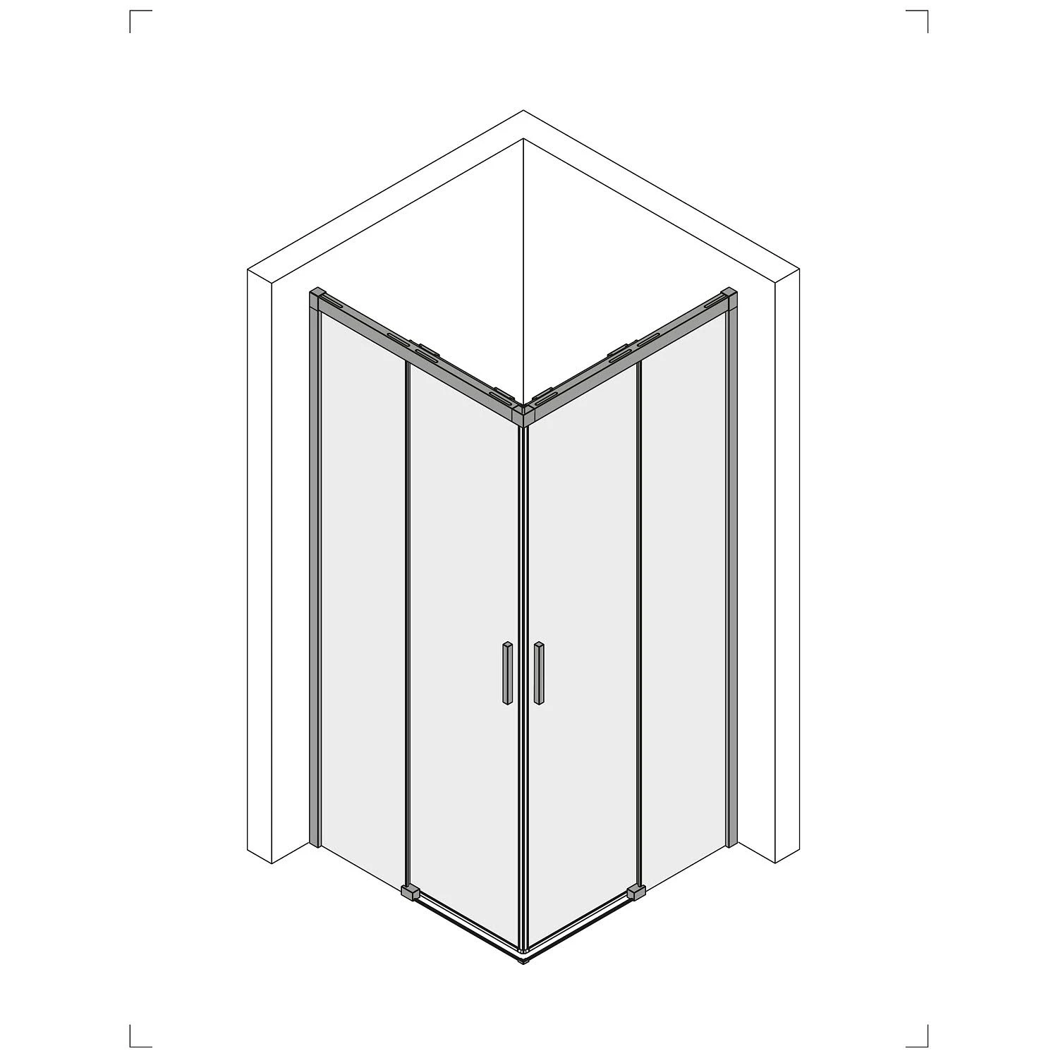 Koralle SL510 Eckdusche EDS2BO Schiebetür 2-teilig, 120 X 200 Cm, Schenkel Rechts 3 Koralle SL510 Eckdusche EDS2BO Schiebetür 2-teilig, 120 X 200 Cm, Schenkel Rechts