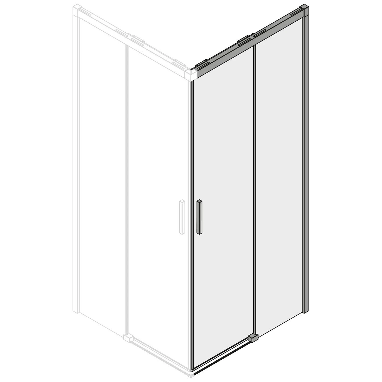 Koralle SL510 Eckdusche EDS2BO Schiebetür 2-teilig, 120 X 200 Cm, Schenkel Rechts 4 Koralle SL510 Eckdusche EDS2BO Schiebetür 2-teilig, 120 X 200 Cm, Schenkel Rechts – Bild 2