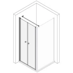 Koralle TwiggyPlus Pendeltür 2-teilig Für Trennwand 80 X 200 Cm -Moderne Duschtüren Verkäufe hersteller koralle duschkabinen twiggyplus pendeltuer 2 2204245