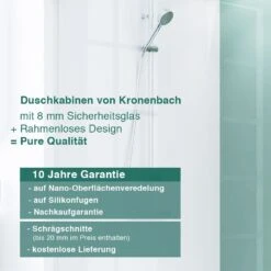 Kronenbach Cube Drehtür Für Nische Bis 100 Cm Mit Seitenteil, Mit Beschichtung 8 Kronenbach Cube Drehtür Für Nische Bis 100 Cm Mit Seitenteil, Mit Beschichtung -Moderne Duschtüren Verkäufe hersteller kronenbach duschabtrennungen nischentueren cube drehtuer 2056777