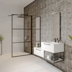 Riho Grid Pendeltür Mit Festteil Für Nische GB104 130 Cm -Moderne Duschtüren Verkäufe hersteller riho duschkabinen duschwaende grid pendeltuer 2955454