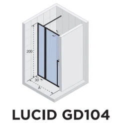 Riho Lucid Pendeltür Mit Festteil Für Nische GD104 110 Cm -Moderne Duschtüren Verkäufe hersteller riho duschkabinen duschwaende lucid pendeltuer 3688376