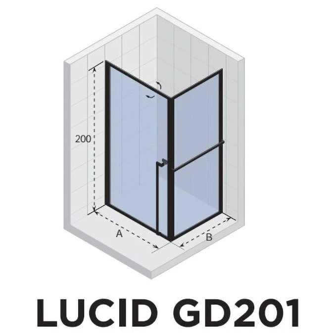 Riho Lucid Pendeltür Eckeinstieg Mit Seitenwand GD201 80 X 100 Cm 4 Riho Lucid Pendeltür Eckeinstieg Mit Seitenwand GD201 80 X 100 Cm – Bild 2