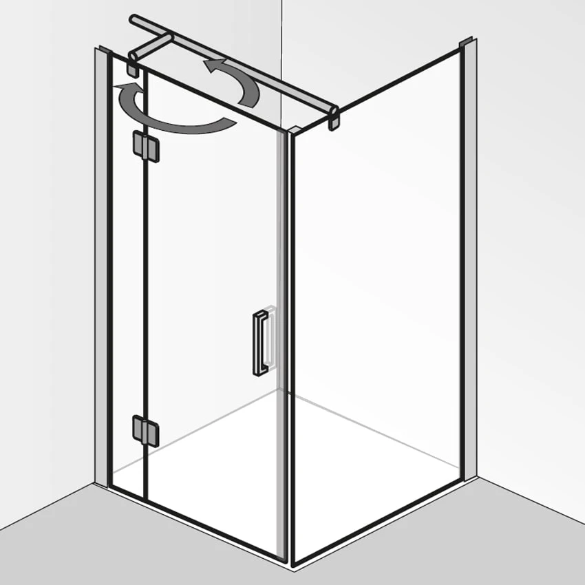 HSK Aperto Pro Drehtür Pendelbar An Nebenteil Für Seitenwand 100 Cm, Anschlag Links 5 HSK Aperto Pro Drehtür Pendelbar An Nebenteil Für Seitenwand 100 Cm, Anschlag Links – Bild 3