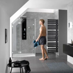 HSK Aperto Pur Pendeltür An Nebenteil Mit Seitenwand In Ecke Sondermaß, Anschlag Links -Moderne Duschtüren Verkäufe hsk duschkabinen aperto pur eckeinstiege pendeltuer 4635485