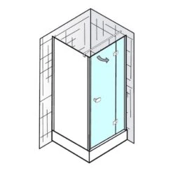 HSK Premium Softcube Drehtür Für Seitenwand 100 X 200 Cm, Anschlag Links Mit Stangengriff