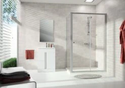 HÜPPE Alpha 2 Teilgerahmt 4-Eck Gleittür 1-teilig Mit Festem Segment, 140 X 190 Cm, Glas Ohne Anti-Plaque -Moderne Duschtüren Verkäufe hueppe alpha 2 gleittuer 1 teilig 9328955