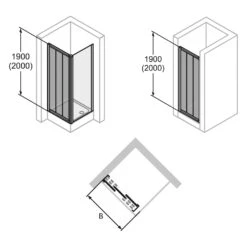 HÜPPE Alpha 2 Vollgerahmt 4-Eck Gleittür 3-teilig Beweglich, 80-180 X 120-200 Cm, Glas Mit Anti-Plaque -Moderne Duschtüren Verkäufe hueppe alpha 2 gleittuer 3 teilig 9339359