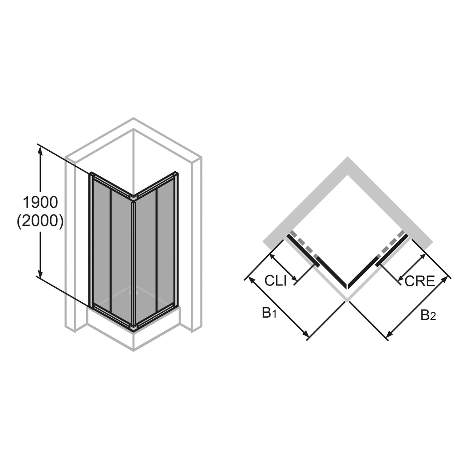 HÜPPE Alpha 2 Vollgerahmt 4-Eck Gleittüreckeinstieg 2-teilig, 80/80 X 190 Cm, Glas Mit Anti-Plaque 6 HÜPPE Alpha 2 Vollgerahmt 4-Eck Gleittüreckeinstieg 2-teilig, 80/80 X 190 Cm, Glas Mit Anti-Plaque – Bild 4