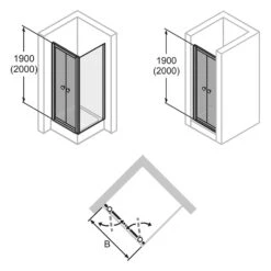 HÜPPE Alpha 2 Teilgerahmt 4-Eck Pendeltür, 78 X 190 Cm, Glas Ohne Anti-Plaque -Moderne Duschtüren Verkäufe hueppe alpha 2 pendeltuer teilgerahmt 4 9348041