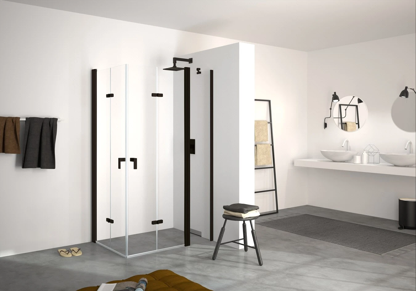 HÜPPE Design Pure 4-Eck Schwingfalttür 80 X 200 Cm, Linksbefestigung, Glas Mit Anti-Plaque 5 HÜPPE Design Pure 4-Eck Schwingfalttür 80 X 200 Cm, Linksbefestigung, Glas Mit Anti-Plaque – Bild 3