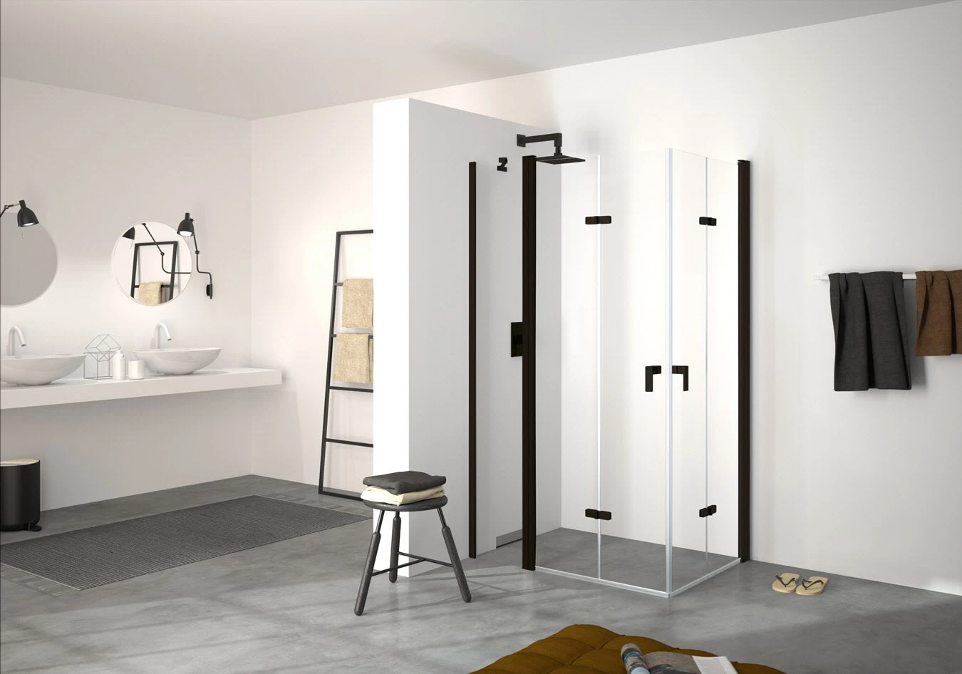 HÜPPE Design Pure 4-Eck Schwingfalttür 100 X 200 Cm, Rechtsbefestigung, Glas Ohne Anti-Plaque 5 HÜPPE Design Pure 4-Eck Schwingfalttür 100 X 200 Cm, Rechtsbefestigung, Glas Ohne Anti-Plaque – Bild 3