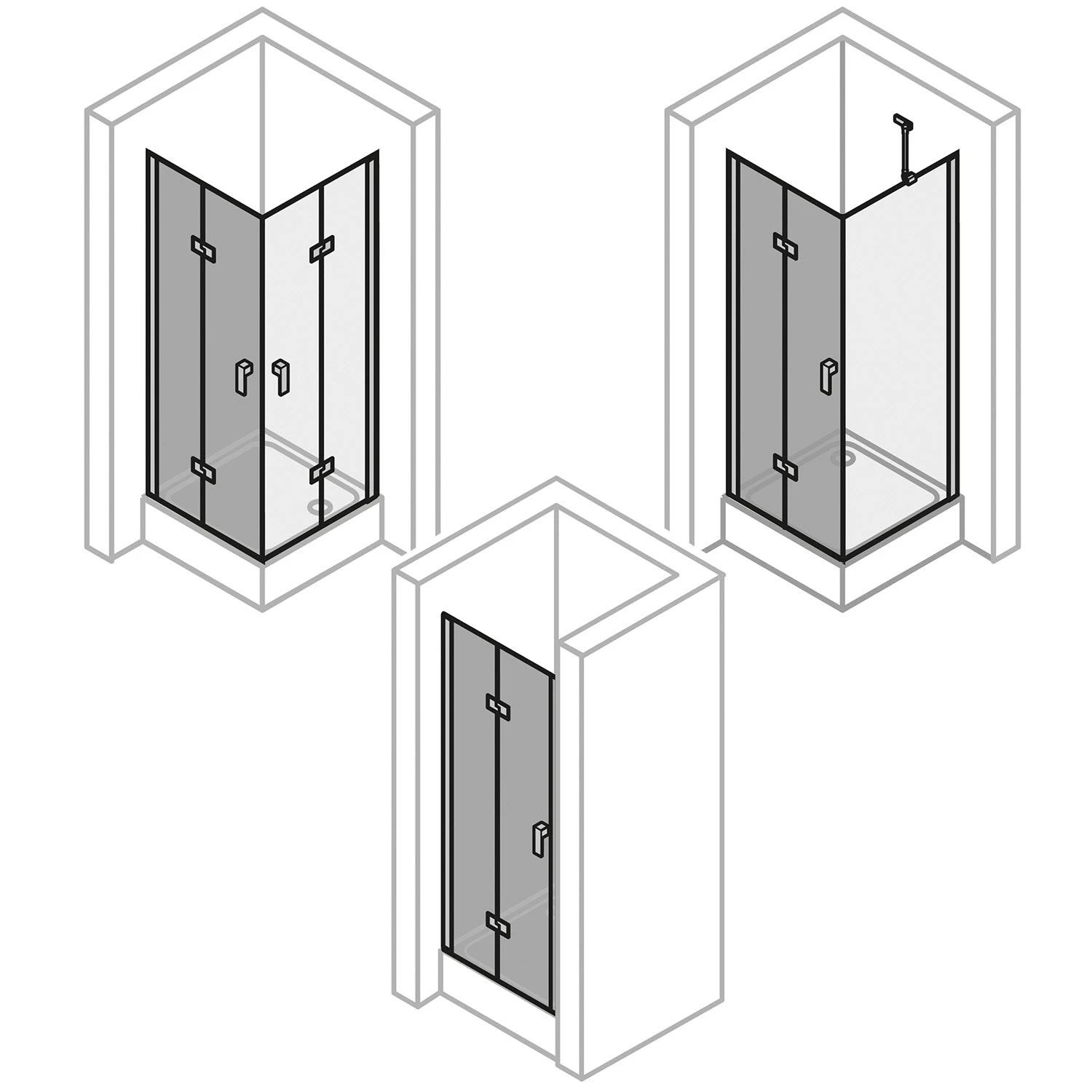HÜPPE Design Pure 4-Eck Schwingfalttür 80 X 200 Cm, Linksbefestigung, Glas Mit Anti-Plaque 6 HÜPPE Design Pure 4-Eck Schwingfalttür 80 X 200 Cm, Linksbefestigung, Glas Mit Anti-Plaque – Bild 4