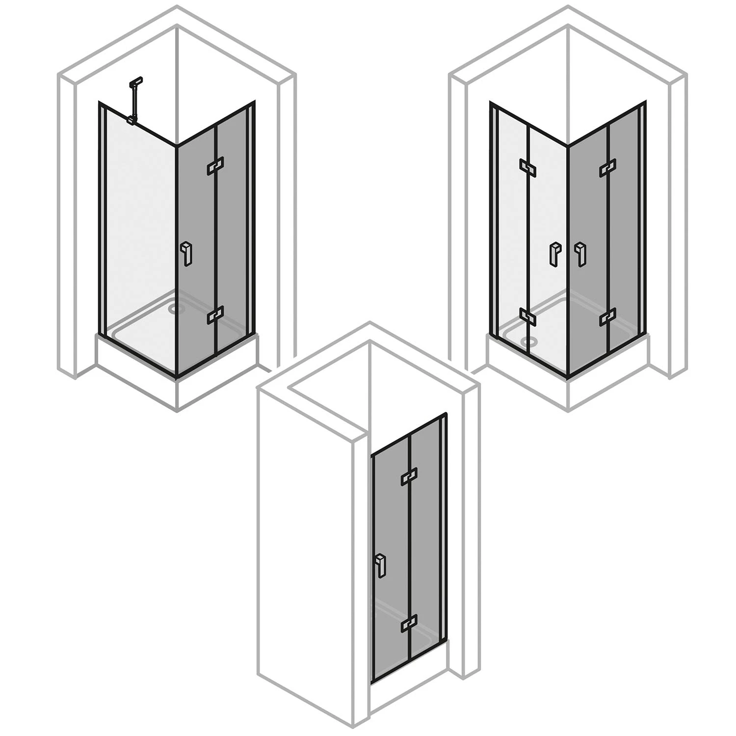 HÜPPE Design Pure 4-Eck Schwingfalttür 100 X 200 Cm, Rechtsbefestigung, Glas Ohne Anti-Plaque 6 HÜPPE Design Pure 4-Eck Schwingfalttür 100 X 200 Cm, Rechtsbefestigung, Glas Ohne Anti-Plaque – Bild 4