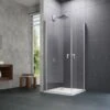 HÜPPE Design Pure 4-Eck Schwingtür 80 X 190 Cm, Glas Mit Anti-Plaque -Moderne Duschtüren Verkäufe hueppe design pure teilgerahmt schwingtuer 4 8804798