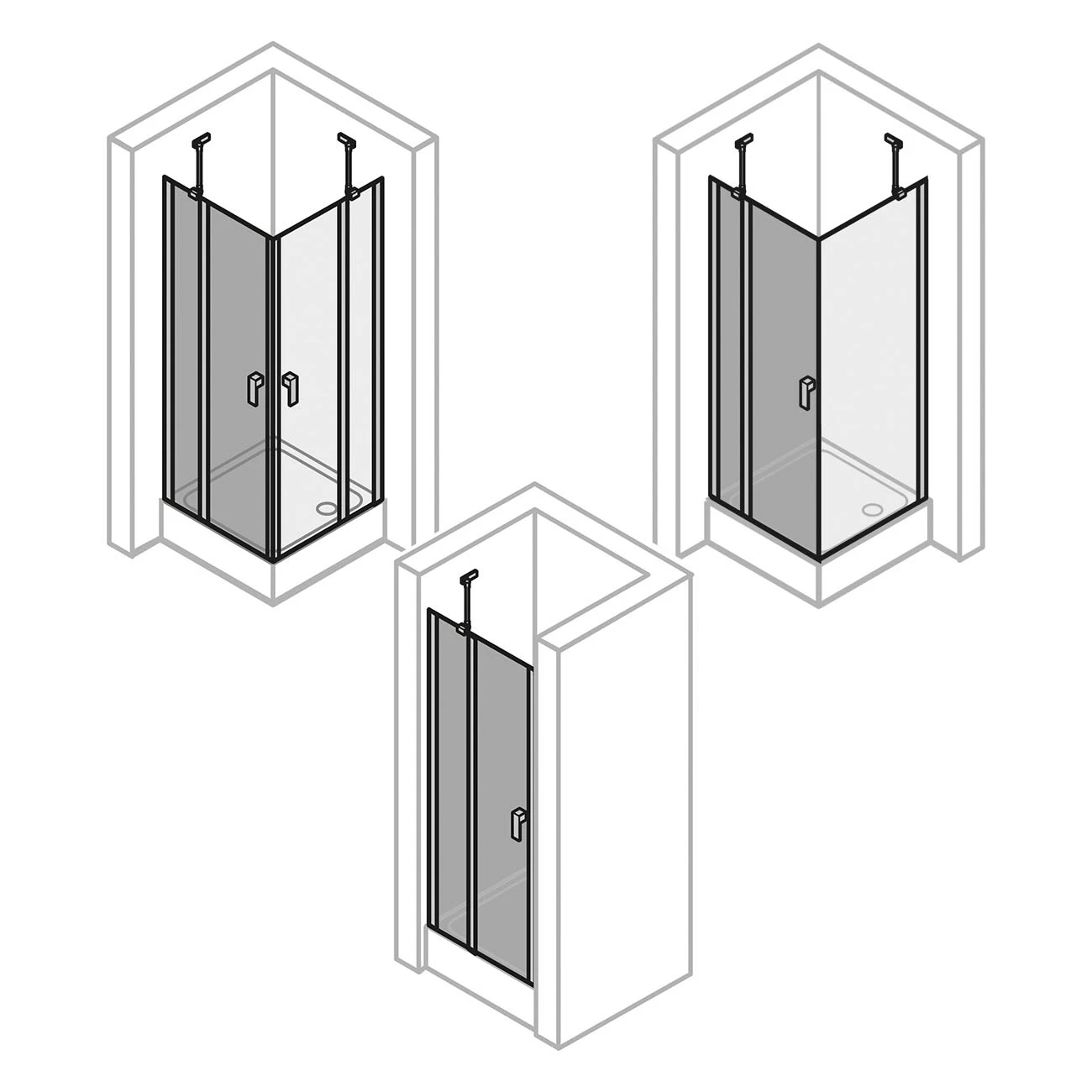 HÜPPE Design Pure 4-Eck Schwingtür Mit Festem Segment 80 X 190 Cm, Glas Ohne Anti-Plaque 6 HÜPPE Design Pure 4-Eck Schwingtür Mit Festem Segment 80 X 190 Cm, Glas Ohne Anti-Plaque – Bild 4