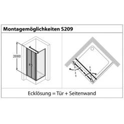 HÜPPE Solva Teilgerahmt 4-Eck Pendeltür Für Seitenwand 90 X 200 Cm, Glas Mit Anti-Plaque -Moderne Duschtüren Verkäufe hueppe solva teilgerahmt pendeltuer seitenwand 4 9443354