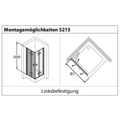 HÜPPE Solva Teilgerahmt 4-Eck Schwingfalttür 75 X 200 Cm, Glas Ohne Anti-Plaque, Linksbefestigung -Moderne Duschtüren Verkäufe hueppe solva teilgerahmt schwingfalttuer eckeinstieg 4 9521678
