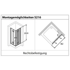 HÜPPE Solva Teilgerahmt 4-Eck Schwingfalttür 75 X 200 Cm, Glas Mit Anti-Plaque, Rechtsbefestigung 8 HÜPPE Solva Teilgerahmt 4-Eck Schwingfalttür 75 X 200 Cm, Glas Mit Anti-Plaque, Rechtsbefestigung -Moderne Duschtüren Verkäufe hueppe solva teilgerahmt schwingfalttuer eckeinstieg 4 9521723