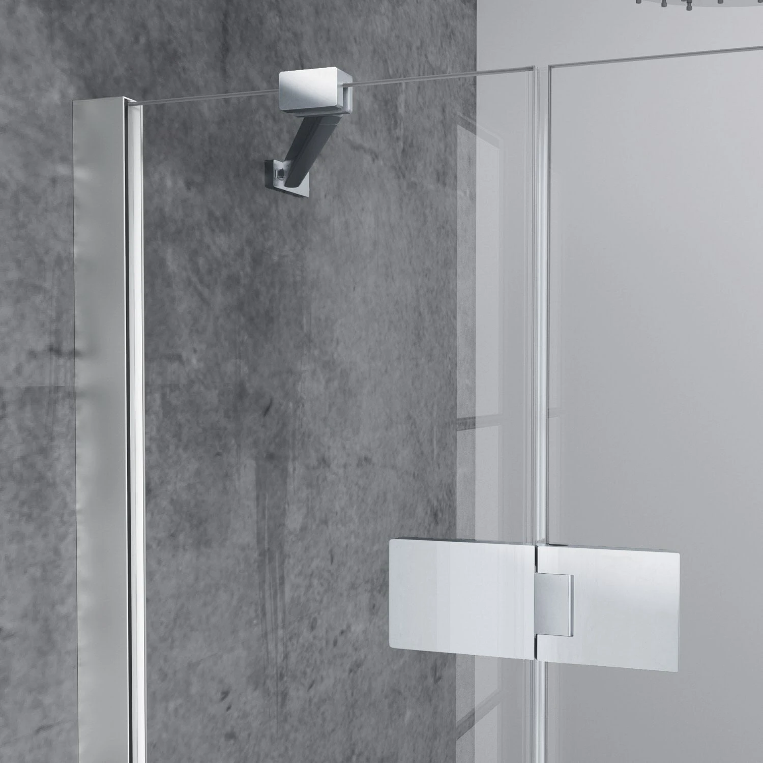 HÜPPE Solva Teilgerahmt 5-Eck Schwingtür 1-flüglig Links Mit 2x Festteil 100/100 X 200 Cm, Glas Ohne Anti-Plaque 5 HÜPPE Solva Teilgerahmt 5-Eck Schwingtür 1-flüglig Links Mit 2x Festteil 100/100 X 200 Cm, Glas Ohne Anti-Plaque – Bild 3