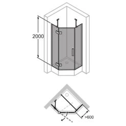 HÜPPE Solva Teilgerahmt 5-Eck Schwingtür 1-flüglig Links Mit 2x Festteil 100/100 X 200 Cm, Glas Ohne Anti-Plaque 13 HÜPPE Solva Teilgerahmt 5-Eck Schwingtür 1-flüglig Links Mit 2x Festteil 100/100 X 200 Cm, Glas Ohne Anti-Plaque -Moderne Duschtüren Verkäufe hueppe solva teilgerahmt schwingtuer fuenfeck duschkabine 9529544