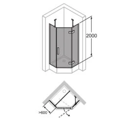 HÜPPE Solva Teilgerahmt 5-Eck Schwingtür 1-flüglig Rechts Mit 2x Festteil 70-123/70-123 X 120-200 Cm, Glas Mit Anti-Plaque 13 HÜPPE Solva Teilgerahmt 5-Eck Schwingtür 1-flüglig Rechts Mit 2x Festteil 70-123/70-123 X 120-200 Cm, Glas Mit Anti-Plaque -Moderne Duschtüren Verkäufe hueppe solva teilgerahmt schwingtuer fuenfeck duschkabine 9529577