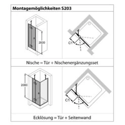 HÜPPE Solva Teilgerahmt 4-Eck Schwingtür Mit Festem Segment 70-150 X 120-200 Cm, Glas Mit Anti-Plaque, Linksbefestigung -Moderne Duschtüren Verkäufe hueppe solva teilgerahmt schwingtuer mit festem 9433853