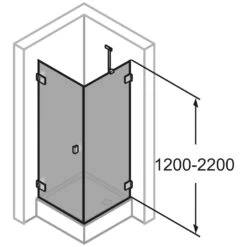 HÜPPE SolvaPro Schwingtür Mit Seitenwand 50-100 X 120-200 Cm, Mit Anti-Plaque -Moderne Duschtüren Verkäufe hueppe solvapro rahmenlos schwingtuer mit seitenwand 8266630
