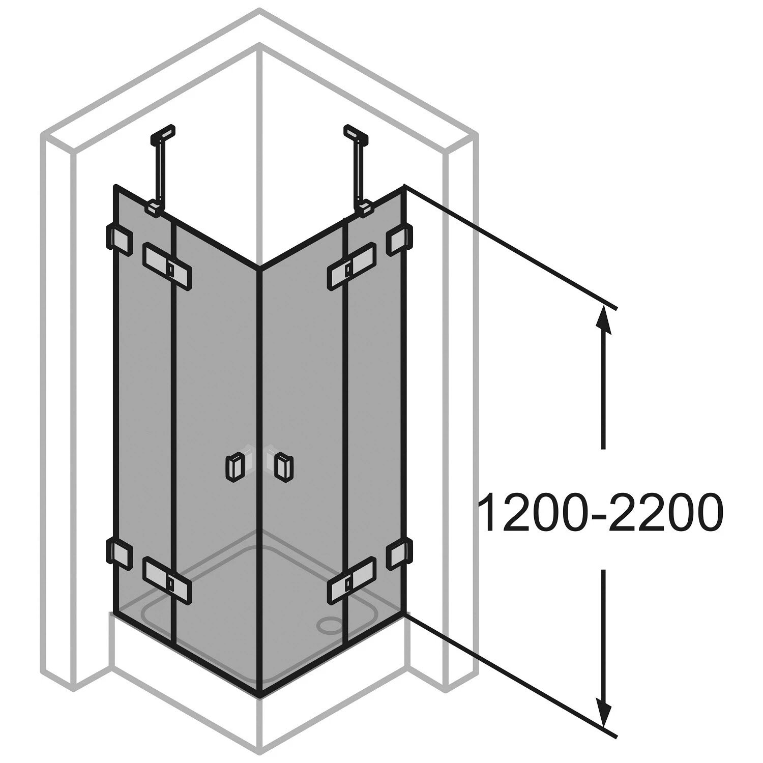 HÜPPE SolvaPro Schwingtüreckeinstieg Mit Festen Segmenten 120,1-150 X 120-200 Cm, Mit Anti-Plaque 6 HÜPPE SolvaPro Schwingtüreckeinstieg Mit Festen Segmenten 120,1-150 X 120-200 Cm, Mit Anti-Plaque – Bild 4