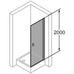 HÜPPE SolvaPro Schwingtür Für Nische Und Seitenwand 100 X 200 Cm, Mit Anti-Plaque -Moderne Duschtüren Verkäufe hueppe solvapro teilgerahmt schwingtuer nische und 8045065