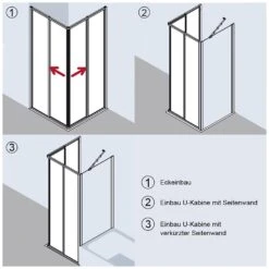 Kermi Ibiza 2000 Eckeinstieg Gleittür Mit Festteil 120 X 185 Cm, Halbteil Links U. Rechts Verwendbar -Moderne Duschtüren Verkäufe kermi duschkabinen serie bella nischentueren ibiza 5308157