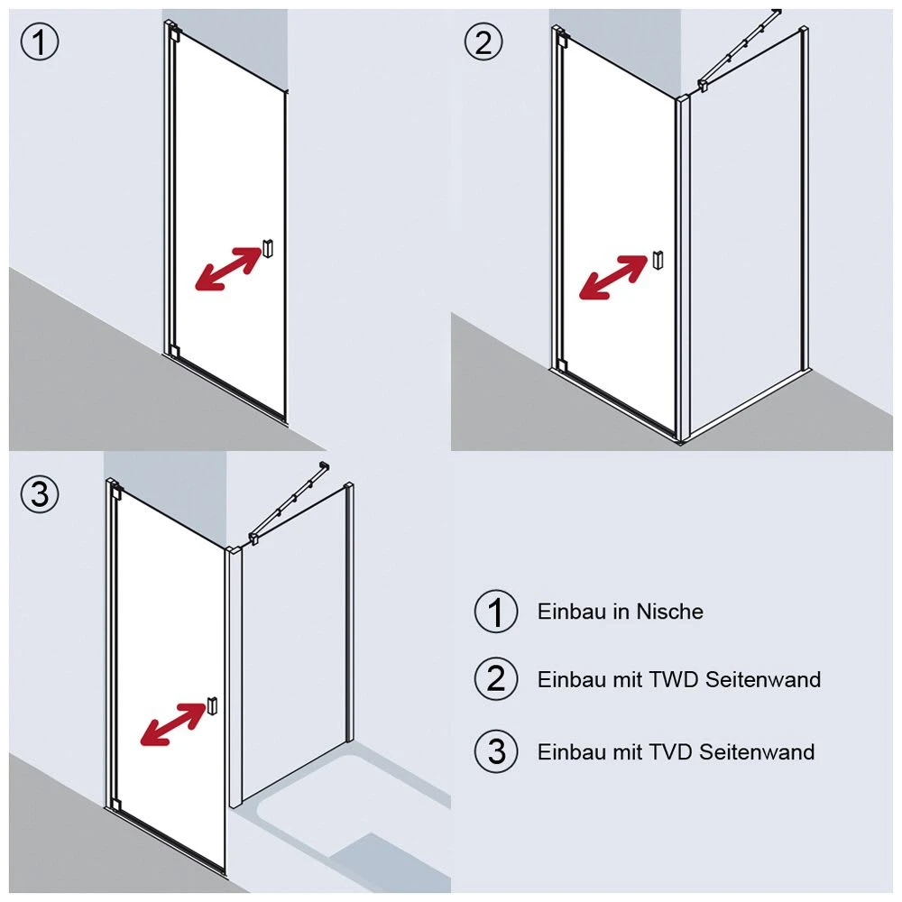 Kermi Raya Pendeltür 1-flügelig 90 Cm, Höhe 185 Cm, Anschlag Links Für Nische Und Kombination Verschlussseitig 5 Kermi Raya Pendeltür 1-flügelig 90 Cm, Höhe 185 Cm, Anschlag Links Für Nische Und Kombination Verschlussseitig – Bild 3