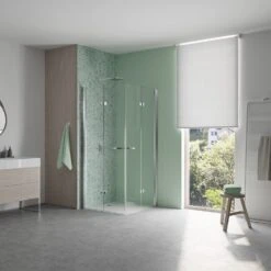 Koralle SL450 Eckdusche Falttür Links, Typ EFTBOS L 120, 120 X 200 Cm, Bodengleich -Moderne Duschtüren Verkäufe koralle duschkabinen sl450 eckduschen falttuer links 11101249