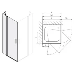 Koralle SL450 Eckdusche Pendeltür Mit Festteil Links, Typ EPFS L 100, 100 X 200 Cm, Für Duschwanne -Moderne Duschtüren Verkäufe koralle duschkabinen sl450 eckduschen pendeltuer mit 11094568