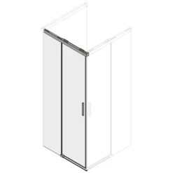 Koralle SL515 Eckdusche Schiebetür Für U-Kombination Typ EDUS2 L, Sondermaß, Anschlag Links