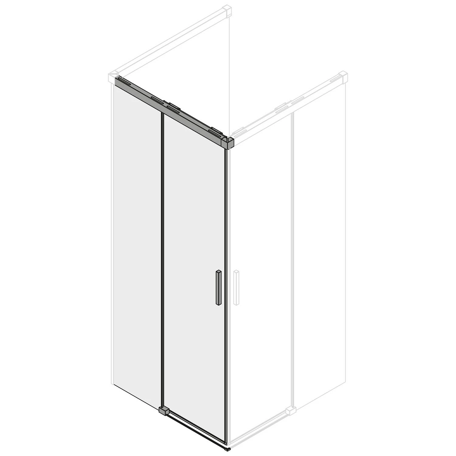 Koralle SL515 Eckdusche Schiebetür Für U-Kombination Typ EDUS2 L, Sondermaß, Anschlag Links 3 Koralle SL515 Eckdusche Schiebetür Für U-Kombination Typ EDUS2 L, Sondermaß, Anschlag Links