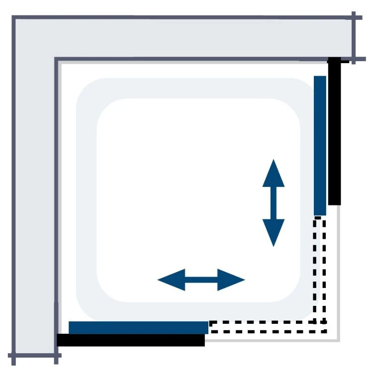 HSK Favorit Schiebetür Eckeinstieg 4-teilig Bodenfrei, 100 X 80 Cm 4 HSK Favorit Schiebetür Eckeinstieg 4-teilig Bodenfrei, 100 X 80 Cm – Bild 2